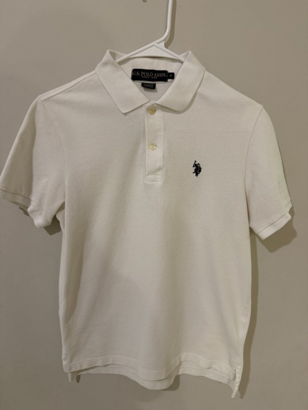 U.S. Polo Assn. Men's White Polo Shirt Size Small S Short Sleeve Classic